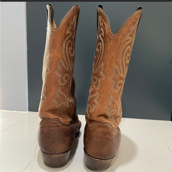 Justin Men’s Brown Leather Cowboy Boots, 10EE, BuckBay Apache Style 2253,Med toe - Picture 5 of 7